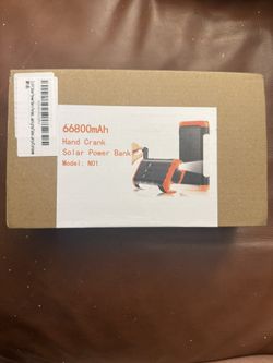 Solar Power Bank Portable Charger 66800mAh Built in Hand Crank and 3 Cables