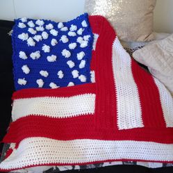 Red White And Blue Blanket. 3ft Wide 6 Ft. Length.