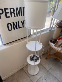 white shelf / lamp