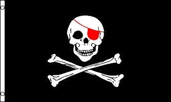 Pirate Red Eye Patch Pirate Flag 3'x 5' Poly