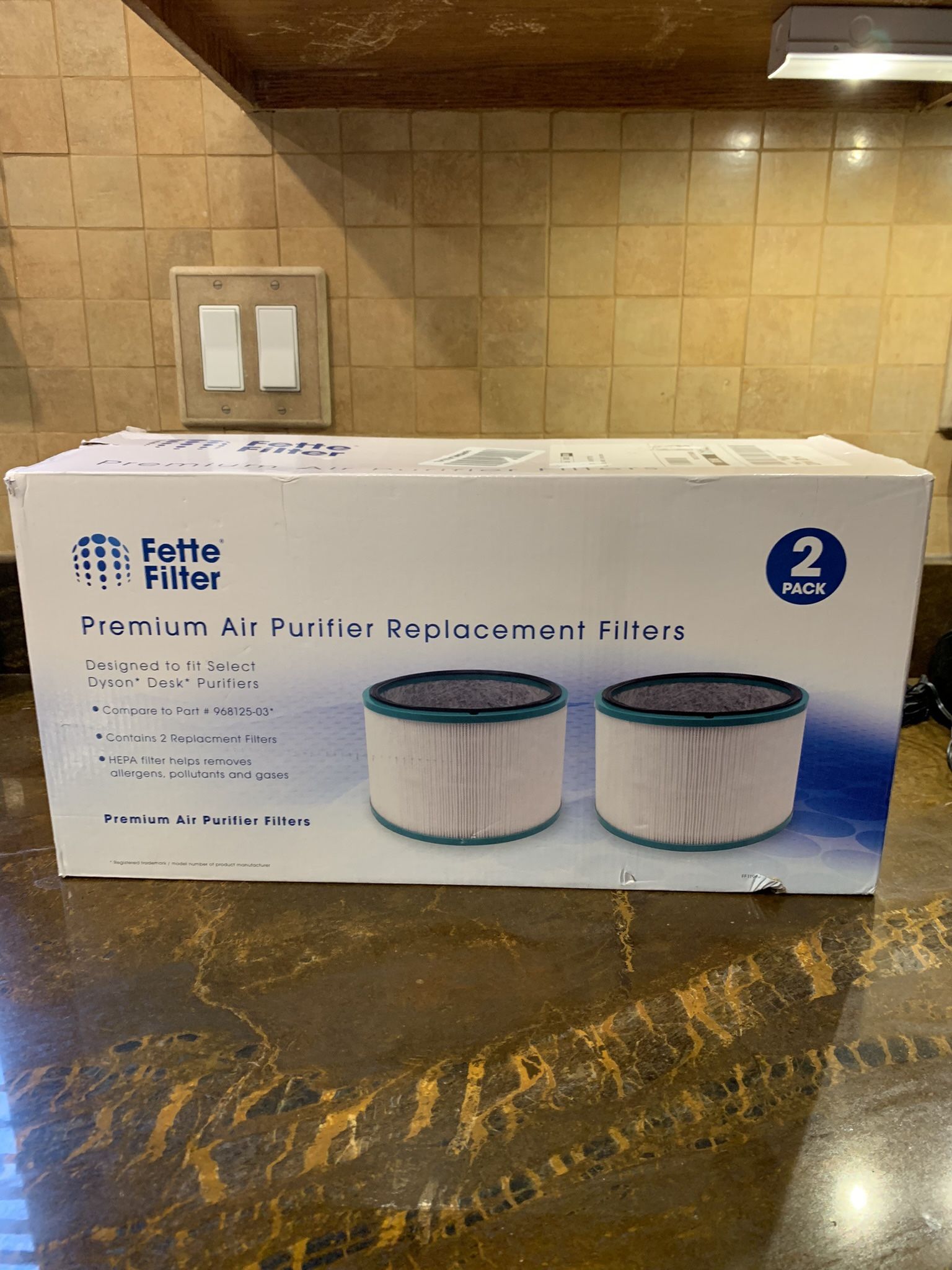 New 2 Pack Fette Filter HEPA Filters for Dyson* Desk* Air Purifier #968125-03 