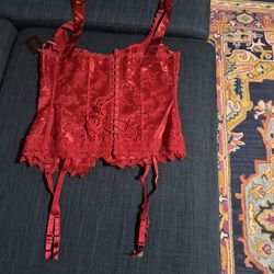Brand New With Tag Hollywood Dream Halter Corset Size 36 Red