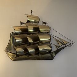 Mid Century Brass Ship Wall Hanging (Large) • John DeMott