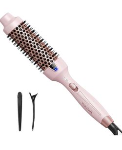 Wavytalk Thermal Brush, 1 1/2 Inch Ionic Heated Round Brush Creates Blowout Look, Thermal Round Brush Makes Hair Shinier & Smoother, Dual Voltage, Eas