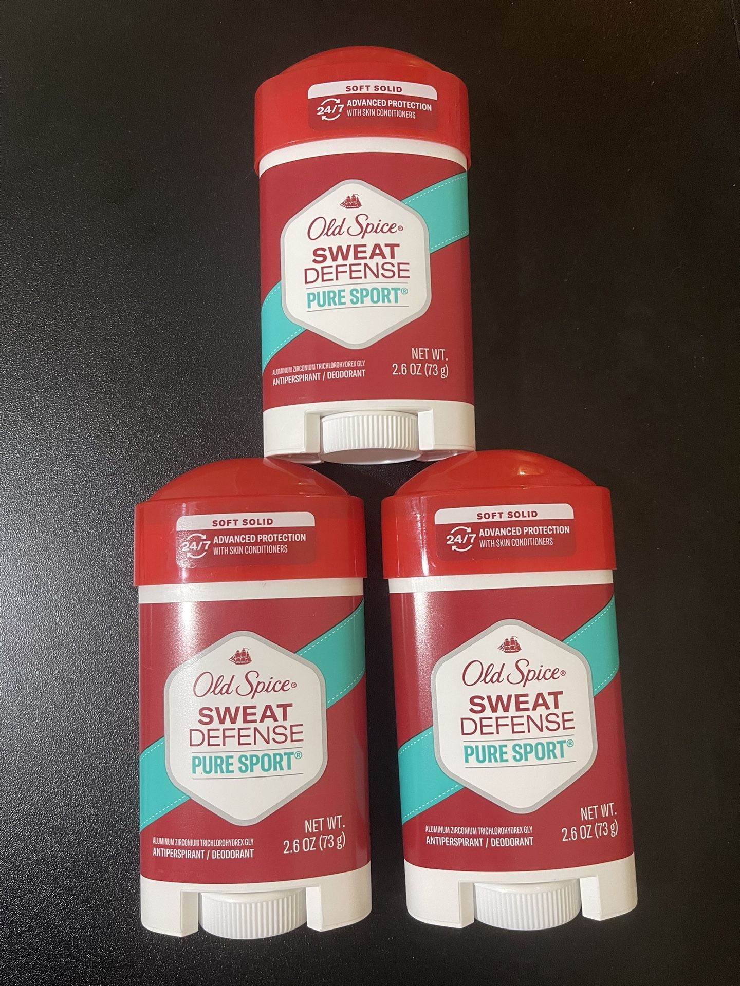3pack Old Spice Sweat Defense Antiperspirant Deodorant for Men, Pure Sport Plus, 2.6 oz