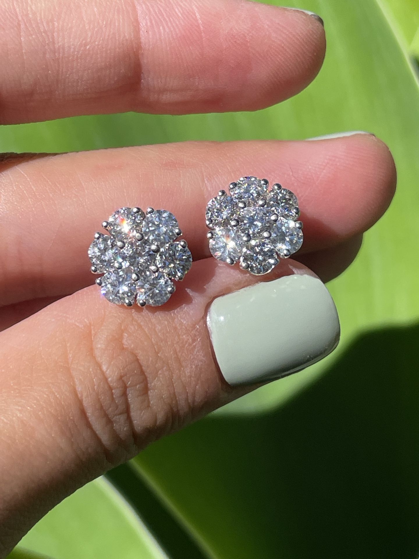 14k Gold Diamond Stud Earrings 2tcw