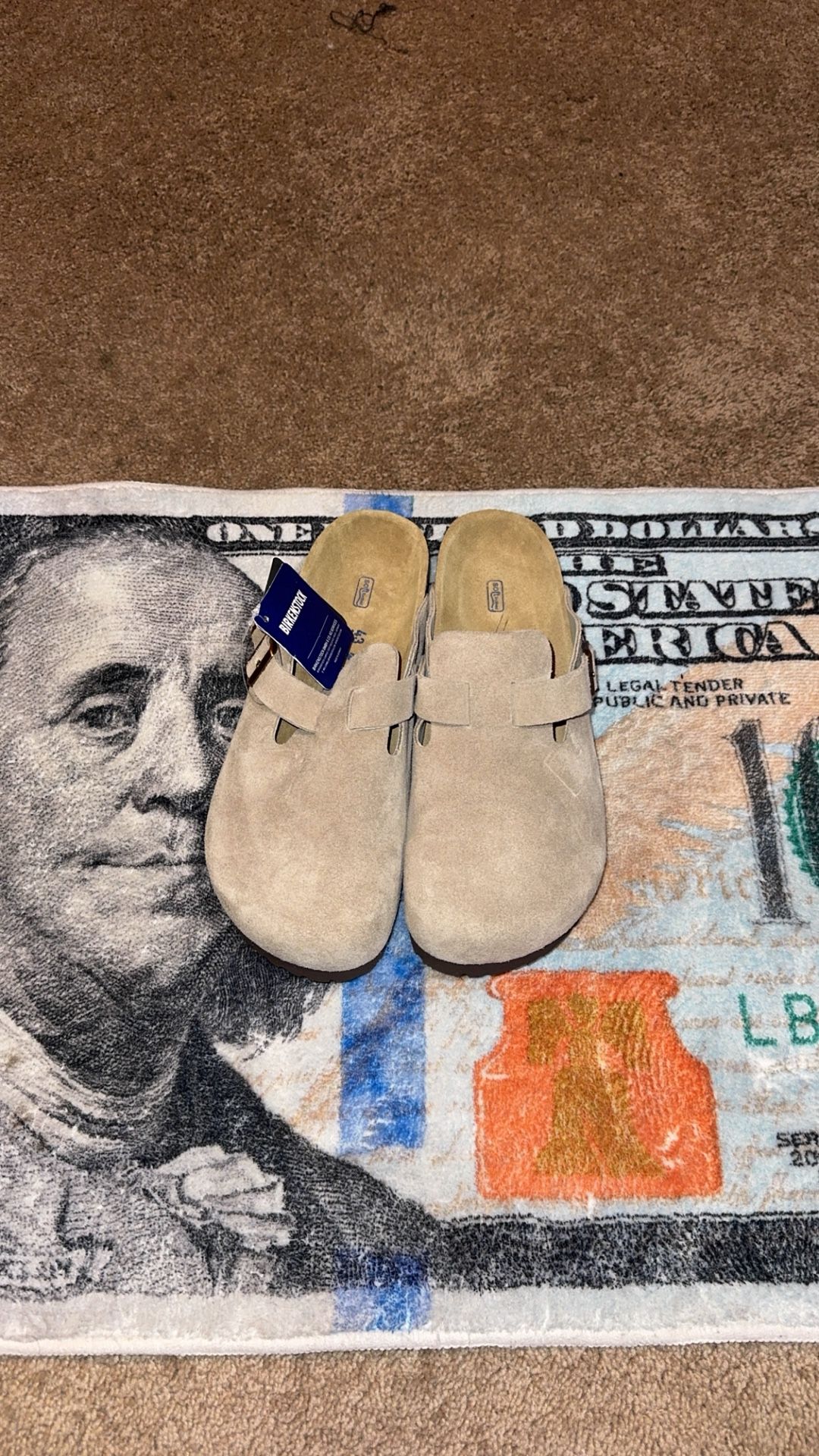 Birkenstock Bostons Size 43 Taupe
