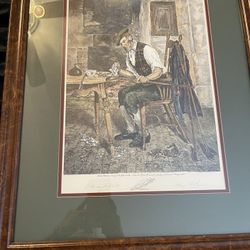 Golfer Cleaning Clubs Print #2350 Framed 27x21