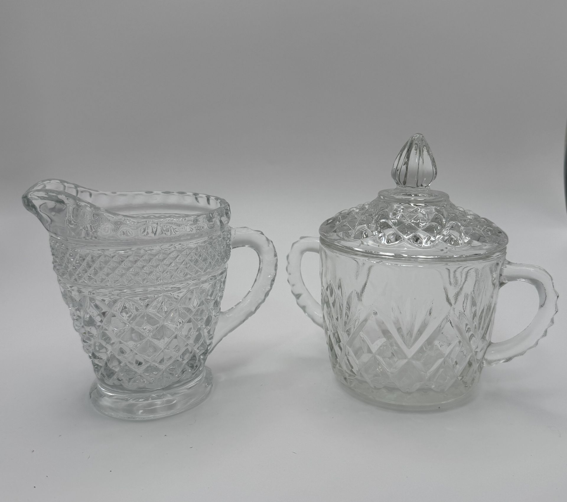 Vintage Anchor Hocking Wexford Sugar and Creamer Set