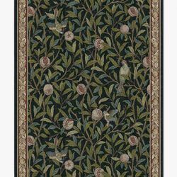 Ruggable Morris & Co Bird & Pomegranate Teal Green Rug 5x7 Tufted New
