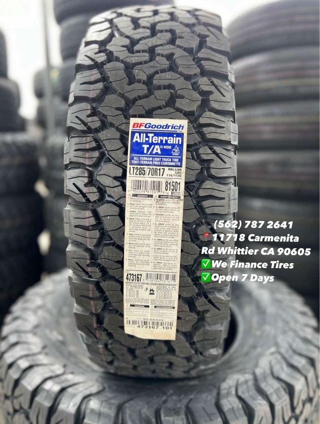 285/70/17 LT BFGOODRICH KO2 New Set of Tires Installed and Balanced Set de Llantas Nuevas Instaladas y Balanceadas