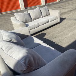 Beautiful Gray Couch & Loveseat (Delivery Available)