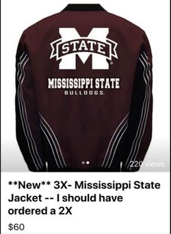 3XL- Mississippi State Jacket