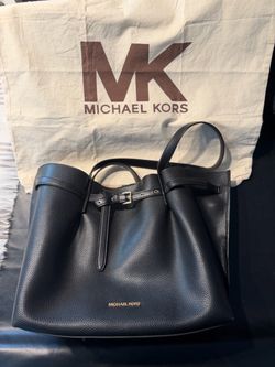 Michael Kors Black Leather Tote Bag