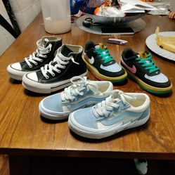 Air Force 11c Vans 12 And Converse 12 Kids Size