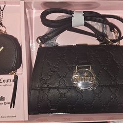 NWT Juicy Couture Deboss Liquorice with Heart Coin Purse