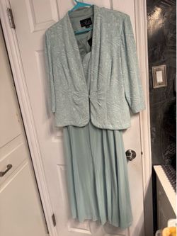 Alex Evenings Mint Green Evening Dress and Jacket Set size 18