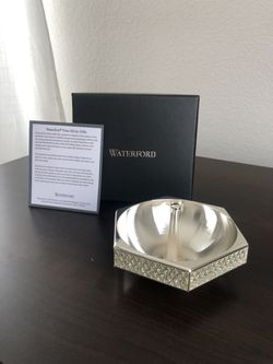 Waterford Crystal, Lismore Diamond Silver Ring Holder