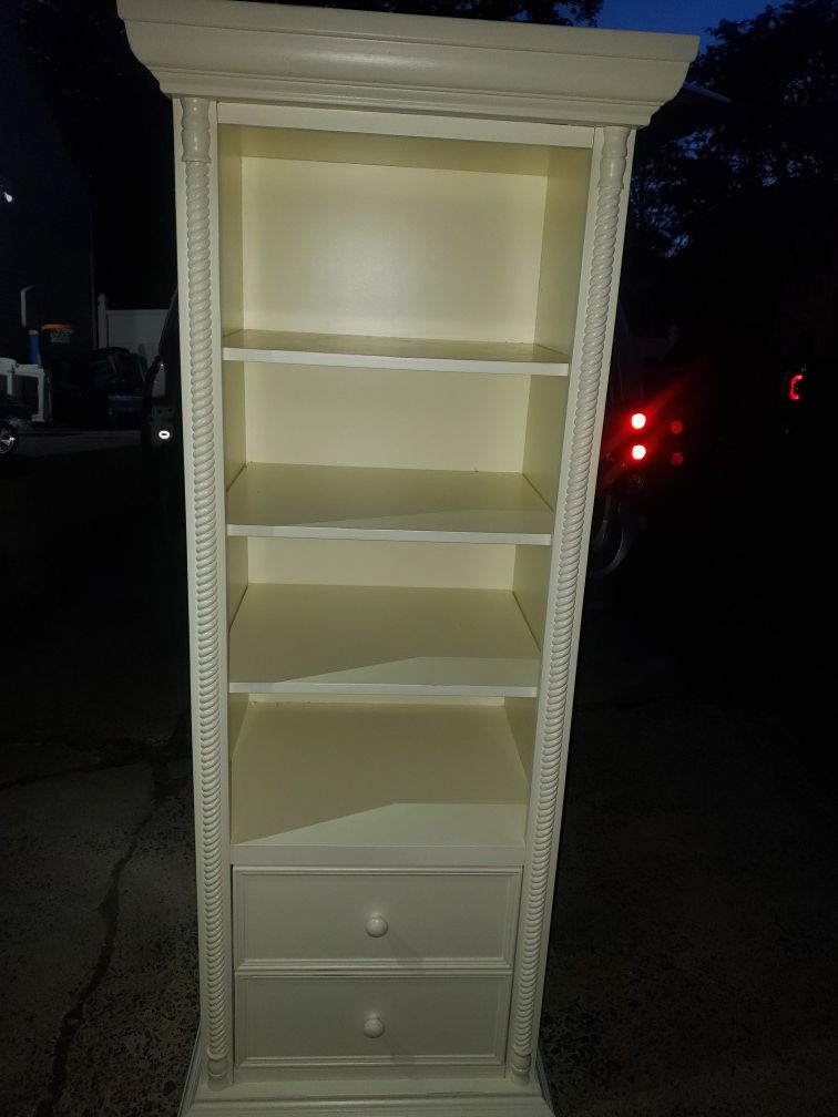 Off White 4 Shelves 2 Drawers 70 inches high