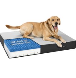 5 Inch Thick Orthopedic Dog Bed for Medium & Large Dogs, High Density Egg Crate Memory Foam with Support Foam, Waterproof Liner & TPU, Removable Washa