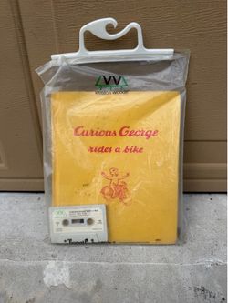 Curious George Rides a Bike – 1952 Vintage Hardcover Book + Cassette Tape