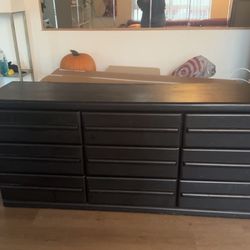 SOLID WOOD Black 9 drawer dresser NEED GONE ASAP!
