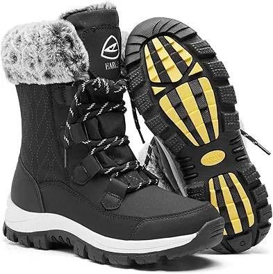 NEW SZ 6 EARLDE Women Snow Boot Waterproof Lace Up Mid-Calf Outdoor Winter Deep Tread Rubber Sole Insulated