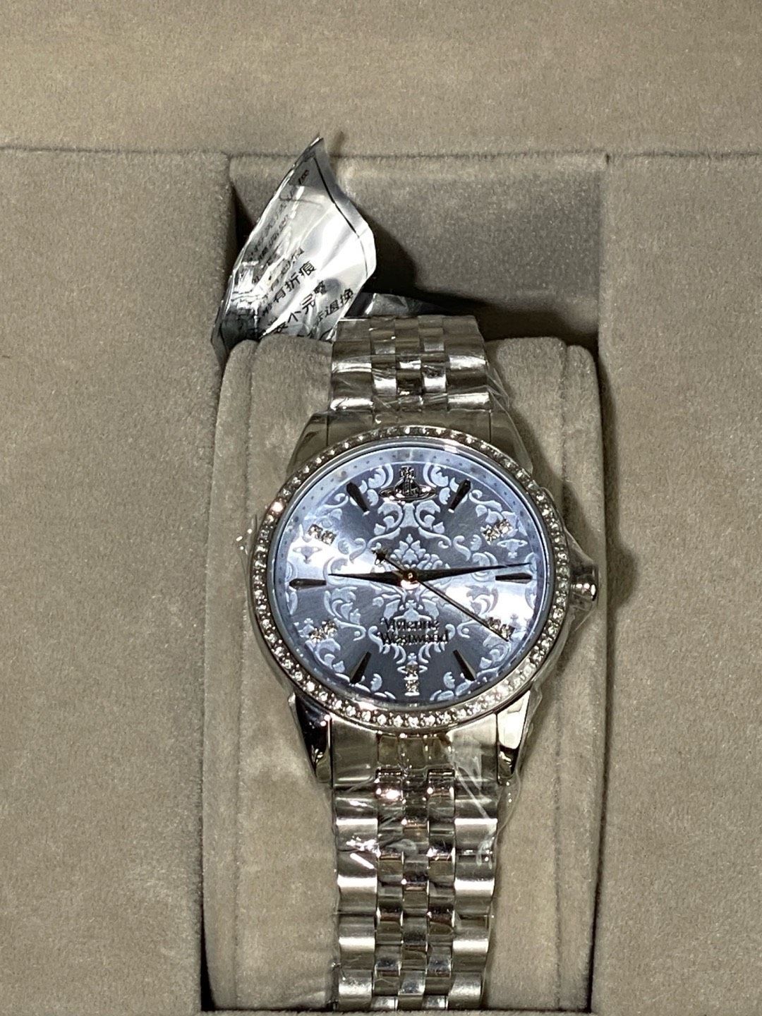 Vivienne Westwood Sapphire Relief Watch 32mm Silver Diamond Bezel