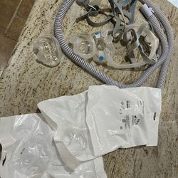 CPAP Hose, Full Face Mask With 6 Replacement Mouth Pieces And Nose Only Mask