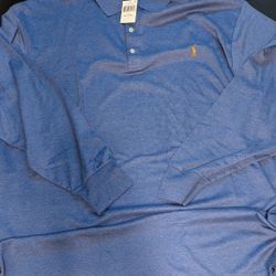 New men's polo 4XLT/4TGL Long Sleeve Collar Shirt