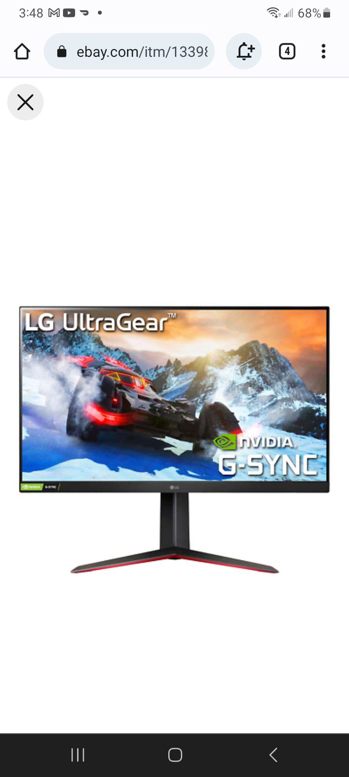 LG 32" UltraGear QHD 2560 x 1440 165Hz HDR10 Gaming Monitor. Model # 32GN63T-B