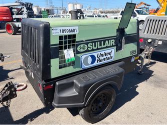 2019 Sullair 185DPQ-KU-T3, Portable trailer mounted diesel air compressor