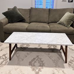 West Elm Marble Top Coffee Table