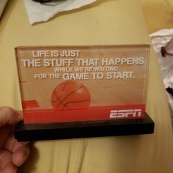 ESPN Hallmark Desktop Quote Paperweight "Life Is the Stuff that happens..."