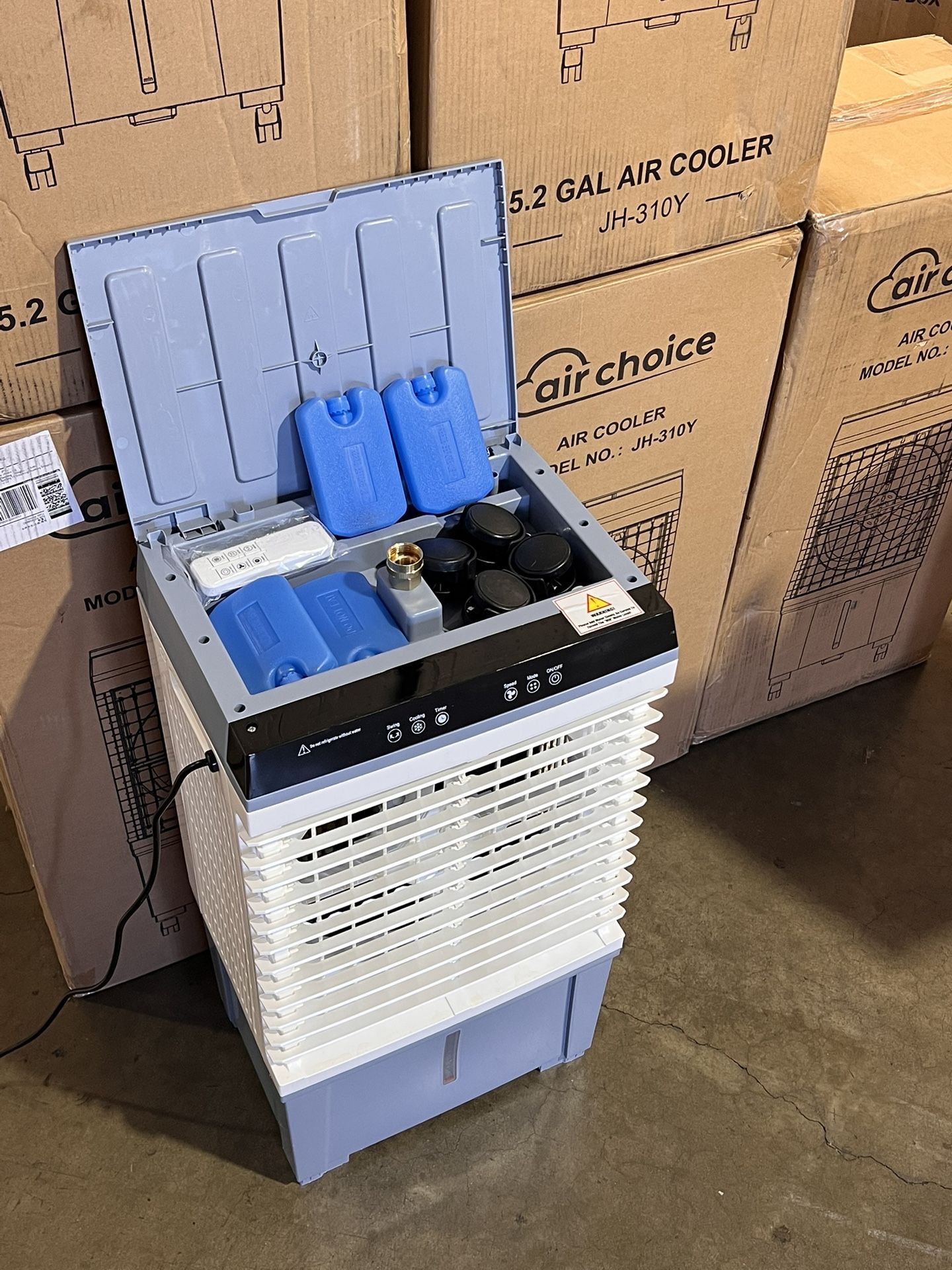 Air Cooler, 1800 CFM Swamp Cooler with 4 Ice Box & 5.3 Gal Water Tank, 110° Swing, 3 Speeds, Upgraded Remote, 12H Timer, 3-in-1 A