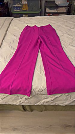 Magenta Two-Piece Corset Top and Wide Leg Pant Set