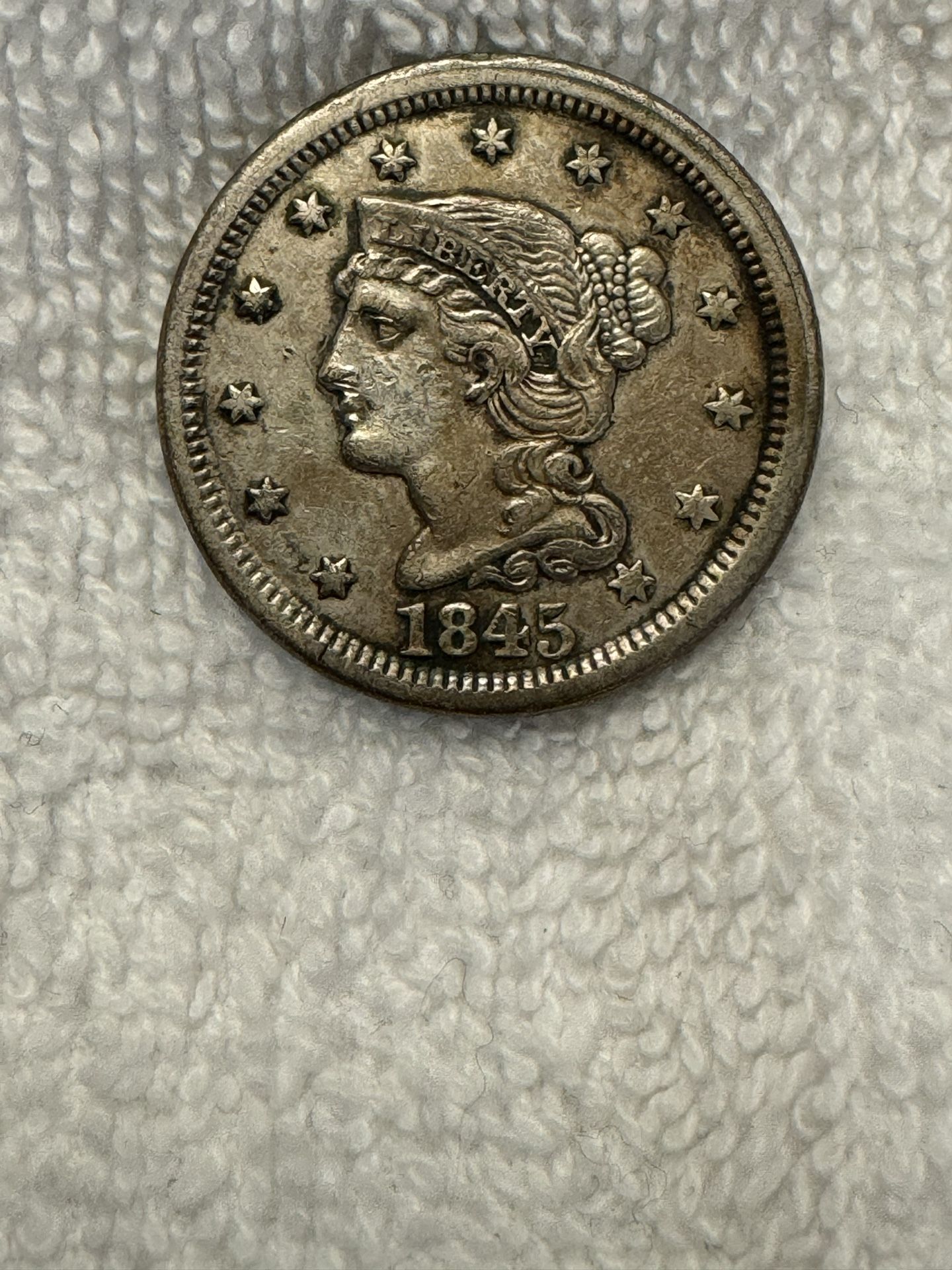 1845 Braided Hair Large Cent