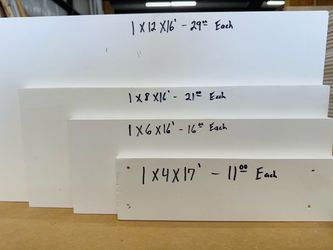 Primed Pine Boards - Multiple Sizes