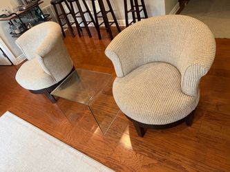 Pair of Modern Swivel Accent Chairs – Excellent Condition
