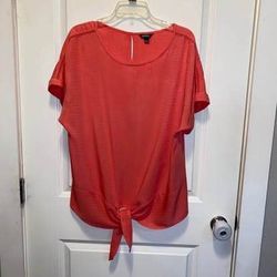Buffalo David Bitton Shirt Coral Top Tie Short Sleeve size large Must pick up