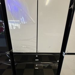 Samsung Bespoke 4 Door Refrigerator In White And Charcoal Glass