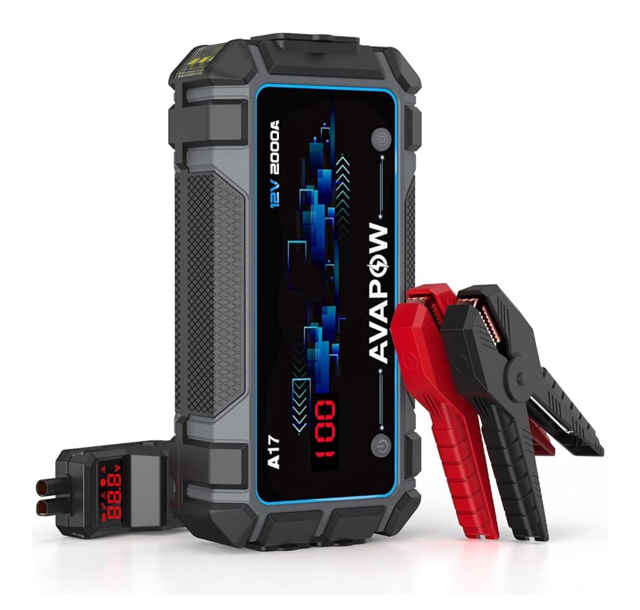 Brandnew Car Jump Starter Battery Jumper Starter Portable Jump Boxes Car Battery Jump Starter Battery Pack with Jumper Cable 2000A for Vehicles (12V