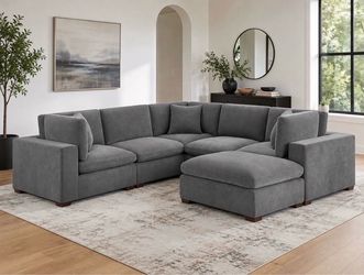 Thomasville Lowell 6-Piece Modular Sectional – Dark Gray