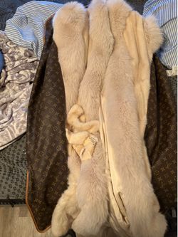 Fur coat and lv bag