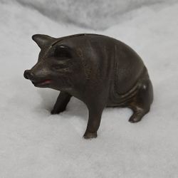Vintage Antique Cast Metal  Money Coin Trinket Safe Box Piggy Bank