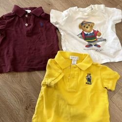 Boys Polo Ralph Lauren 100% Cotton Shirts 6-9 Months.