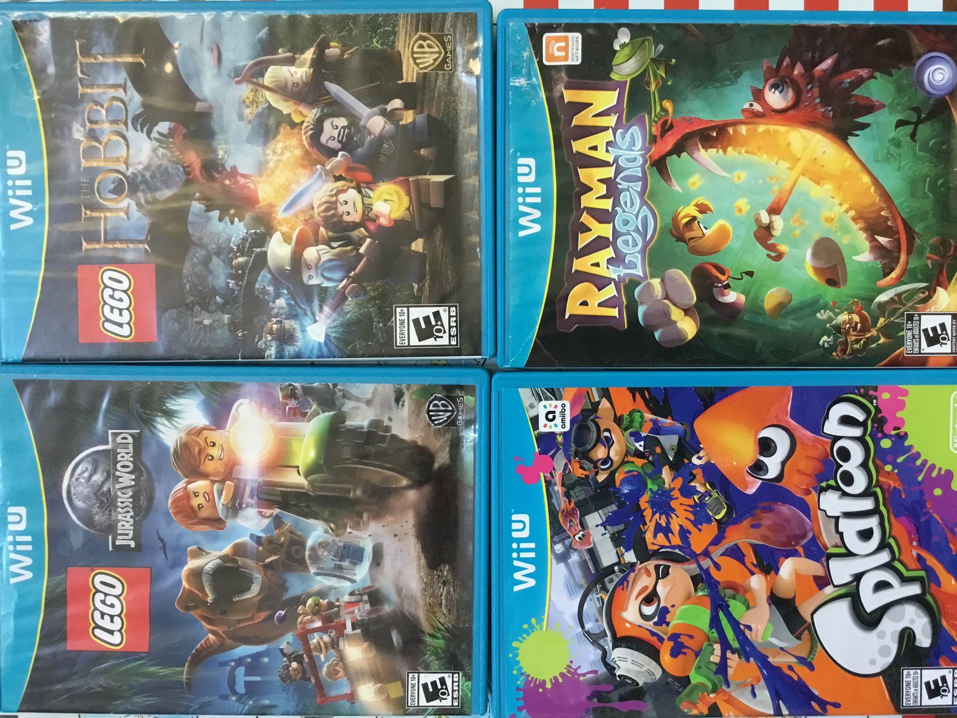 Nintendo Wii U Games Splatoon Rayman Lego Hobbit Lego Jurassic World