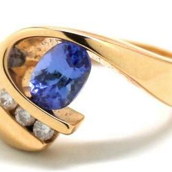 Ladies Tanzanite/14K Gold Birthstone Ring