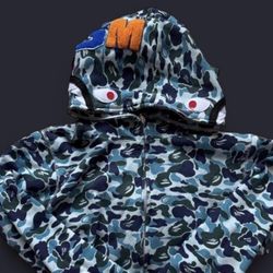 blue bape hoddie
