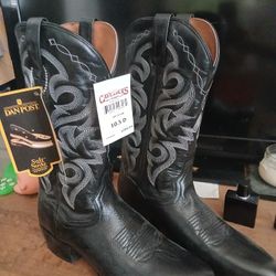 Men's Dan Post Black Cowboy Boots Brand New